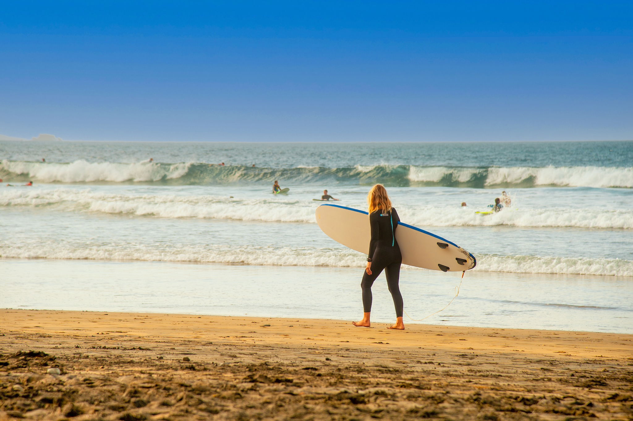Surfen am Las Canteras-Strand, Las Palmas