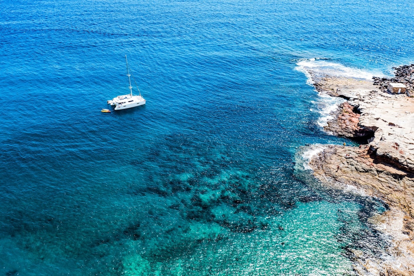 Gran Canaria San Agustin Strand Katamaran Luftaufnahme